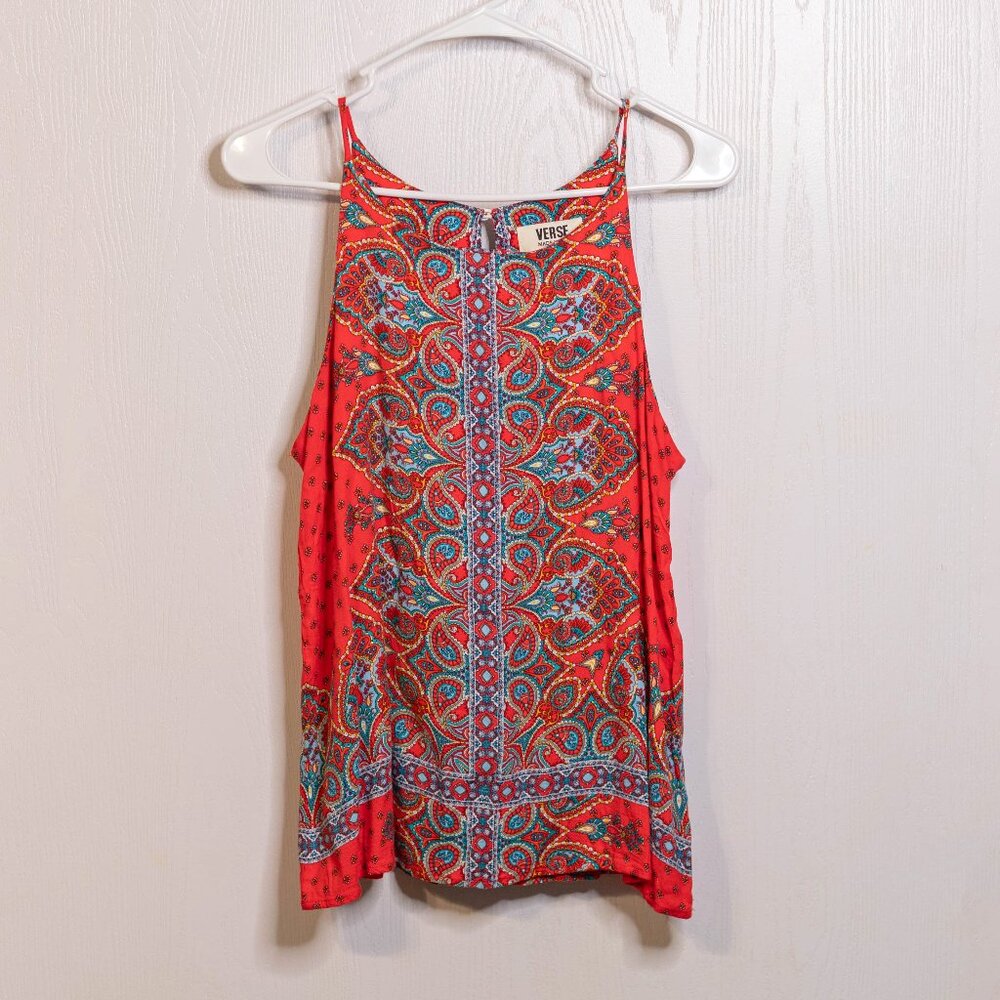 Stitch Fix Verse Orange Paisley Tank Top - Size Medium - Like New